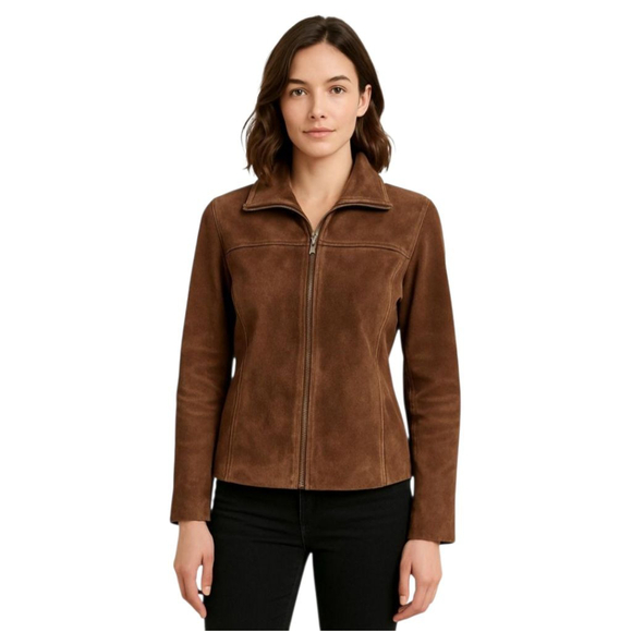 Boston Harbour Jackets & Blazers - Boston Harbour Brown Suede Leather Jacket Women's M
